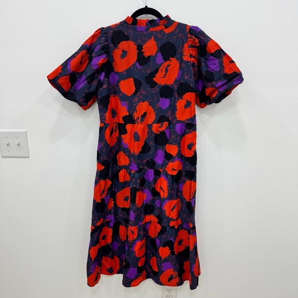 Mudpie Christine Midi Tiered poppy dress Sz Small Like New - Picture 3 of 5
